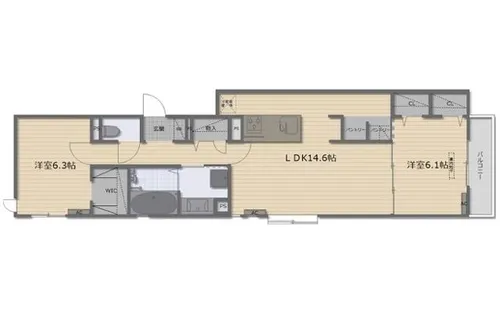 大阪府堺市北区北花田町1丁【アパート】の間取り