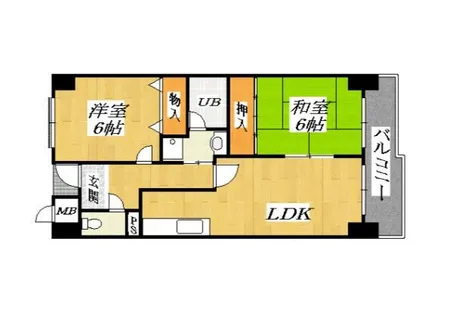 大阪府堺市西区浜寺石津町中1丁【マンション】の間取り