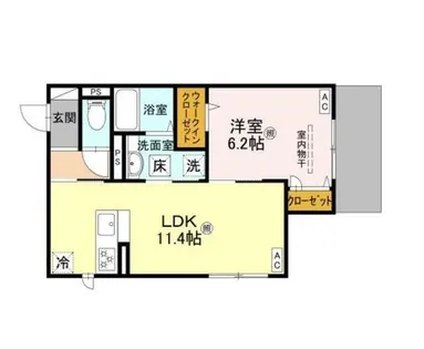 大阪府堺市堺区中安井町1丁【アパート】の間取り