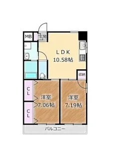 大阪府堺市西区浜寺石津町西4丁【マンション】の間取り