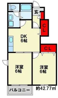ヒルズ若久Ⅱ【101号室】の間取り
