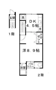 大阪府堺市堺区百舌鳥夕雲町1丁【アパート】の間取り