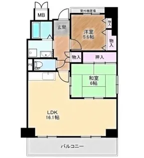 大阪府堺市堺区宿屋町西3丁【マンション】の間取り