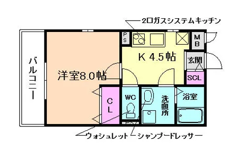 大阪府摂津市千里丘1丁目【アパート】の間取り