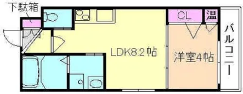 大阪府大阪市城東区永田4丁目【アパート】の間取り