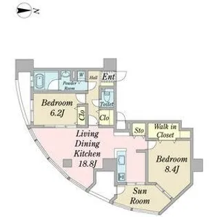 愛知県名古屋市中区金山2丁目【マンション】の間取り