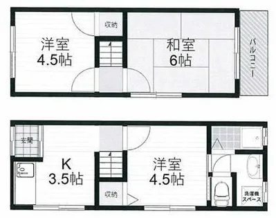 大阪府四條畷市南野2丁目【一戸建】の間取り