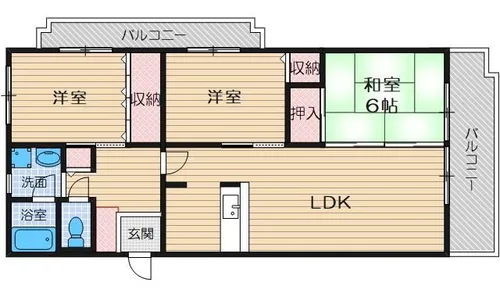 メルボルン真砂【4階】の間取り