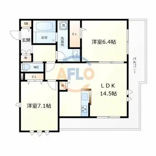 シルフィードうめきた【3階】の間取り