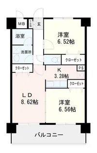 福岡県福岡市博多区那珂2丁目【マンション】の間取り