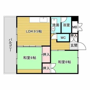 宏栄ハイツ【2階】の間取り