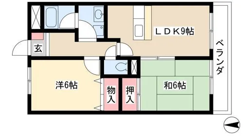 レナジア久地野【1階】の間取り