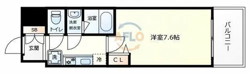 Alivis浪速東SoL TERRACE【6階】の間取り