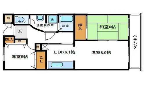 大阪府堺市堺区緑ヶ丘中町2丁【マンション】の間取り