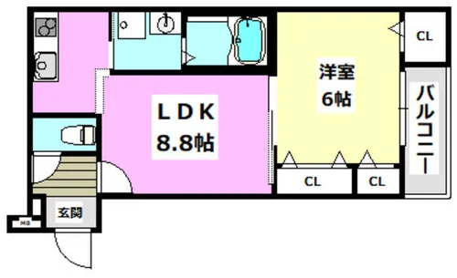 フジパレス正雀駅南Ⅰ番館【2階】の間取り