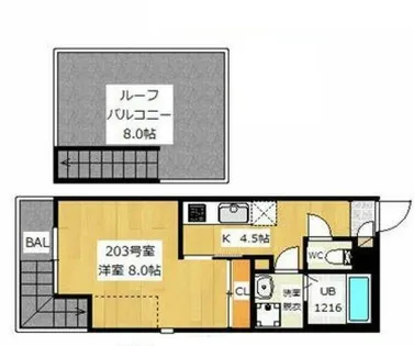 大阪府堺市西区浜寺石津町西4丁【アパート】の間取り