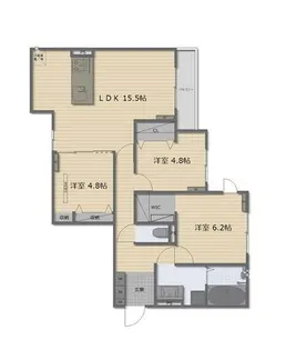 大阪府堺市北区北花田町1丁【アパート】の間取り