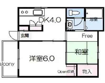 大阪府堺市西区浜寺石津町西4丁【マンション】の間取り