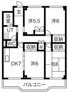 カーサ東田面【1階】の間取り