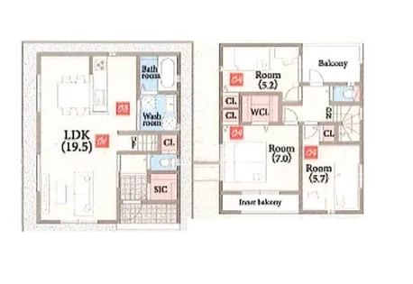 大阪府堺市西区浜寺諏訪森町中1丁【一戸建】の間取り