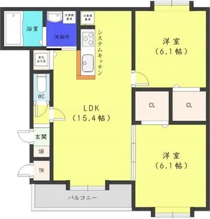 アビタクレール【3階】の間取り