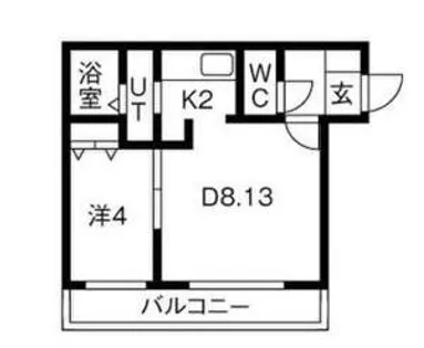 アスパイア琴似【4階】の間取り