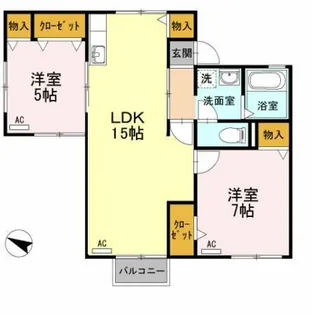 メゾン錦A【2階】の間取り