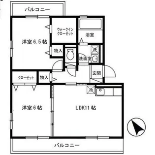 カトル中もず B棟【2階】の間取り