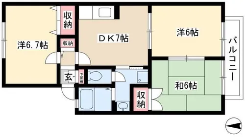 ヴィラエテルノ【202号室】の間取り