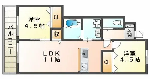 アンリコートⅡ【1階】の間取り