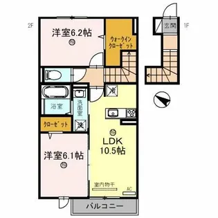 ルートサンヨウ【2階】の間取り