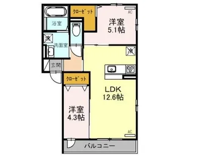 大阪府堺市堺区中三国ヶ丘町4丁【アパート】の間取り