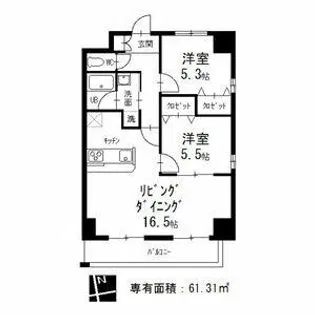 フォレスタ阿由知【2階】の間取り