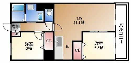 ユーハウス鶴舞Ⅱ【4階】の間取り