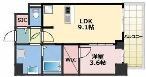 S-RESIDENCE阿波座chiaro【8階】の間取り
