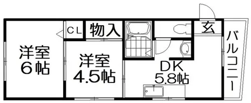 シャトー緑町【4階】の間取り
