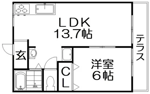 船橋良野マンション【1階】の間取り