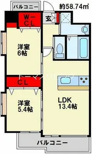 ルファール中井【2階】の間取り