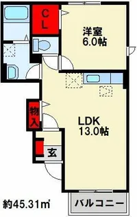 アベニール3番館【1階】の間取り