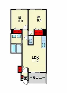 福岡県北九州市若松区小糸町【アパート】の間取り