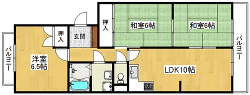 ロイヤルハイツ登美の里【1階】の間取り