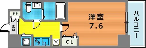 S-RESIDENCE神戸磯上通【1007号室】の間取り