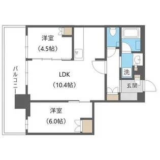 ライオンズタワー札幌【16階】の間取り