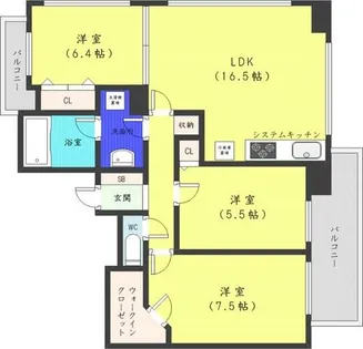 コンフォリア札幌植物園【15階】の間取り
