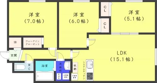 COMSAP南17条【4階】の間取り