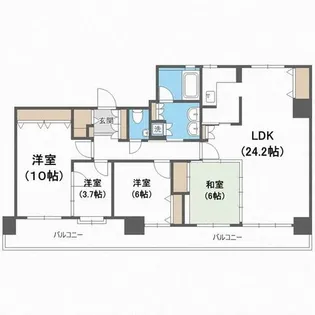 S-FORT中島公園【13階】の間取り