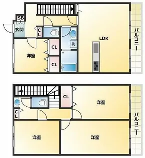 ガーデンハイツ加美B棟【4階】の間取り