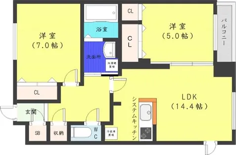 WATERLIFE-CITY.STELLA【4階】の間取り