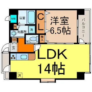 パラシオン・サン鳥見【5階】の間取り