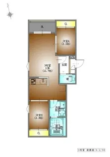 愛知県名古屋市西区上小田井1丁目【アパート】の間取り